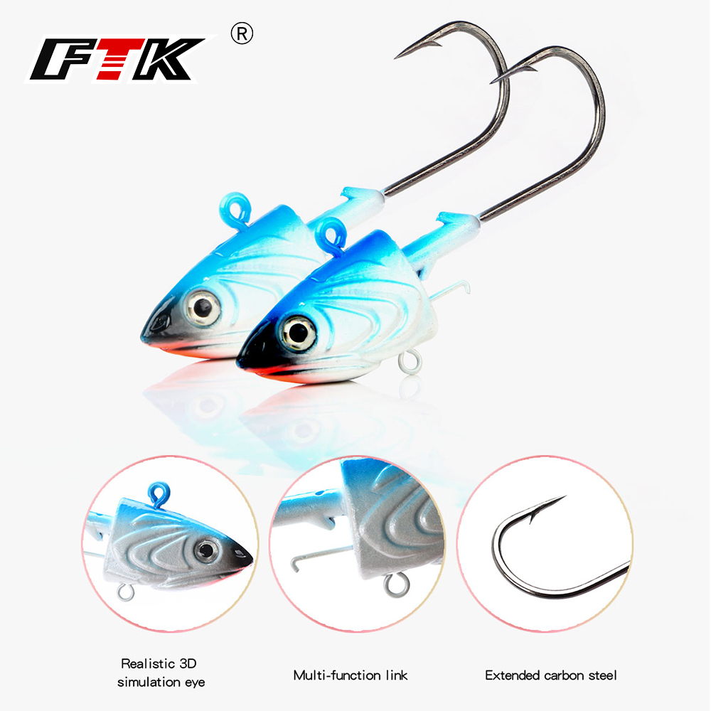 FTK 2PCS Jig Head Fishing Hook - đánh giá và giá Fishing Lure Soft Plastic