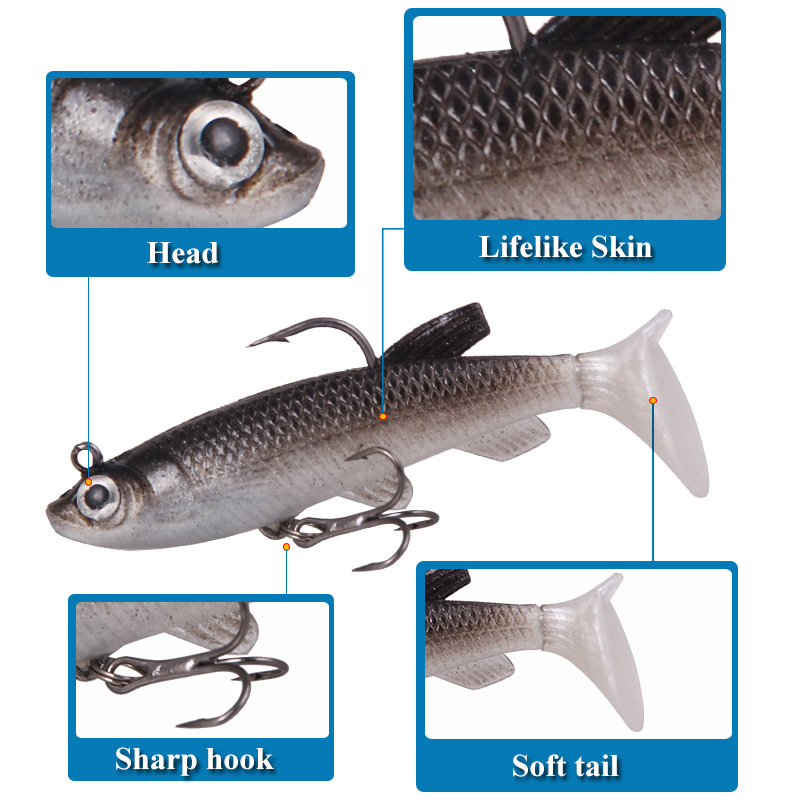 T Đuôi Mồi Mềm Mồi Silicone M - đánh giá và giá Fishing Lure Soft Plastic